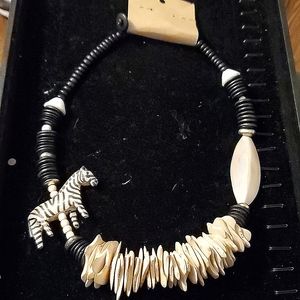 Mother of Pearl and Wood necklace